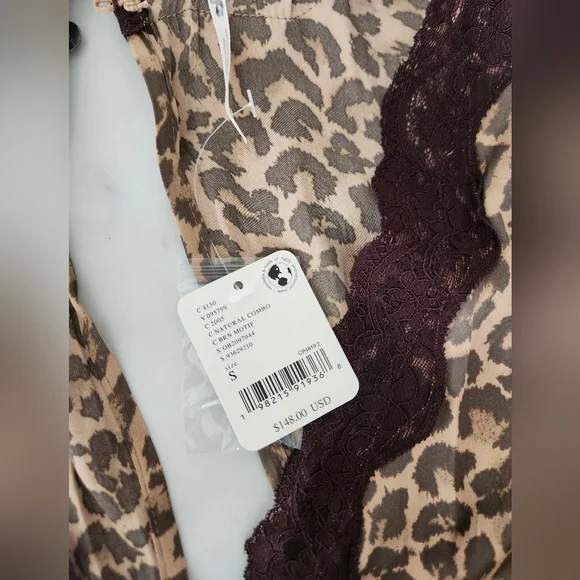 NWT Free People Jos Mini Dress Leopard and lace size small‎ - Picture 10 of 15